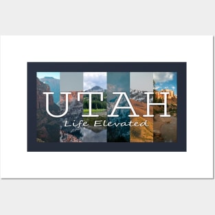 Utah Mountain Collage Posters and Art